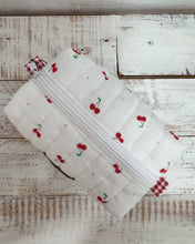 Load image into Gallery viewer, CHERRIES padded handmade pouch