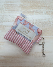 Load image into Gallery viewer, BLUE BOWS & FLOWERS earbud zipper pouch