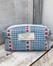 Load image into Gallery viewer, STRAWBERRY GINGHAM padded handmade pouch
