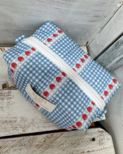 Load image into Gallery viewer, STRAWBERRY GINGHAM padded handmade pouch
