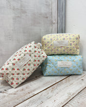Load image into Gallery viewer, YELLOW PURPLE ROSE padded handmade pouch