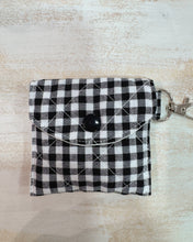 Load image into Gallery viewer, BLACK GINGHAM earbud pouch