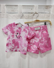 Load image into Gallery viewer, BABY & KIDS BUBBLE PINK tie-dye jogger shorts