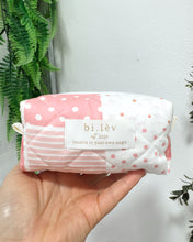 Load image into Gallery viewer, LOVE & DOTS BOXY padded handmade pouch