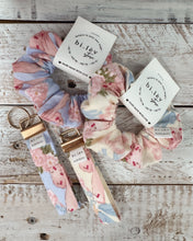 Load image into Gallery viewer, BLUE BOWS & FLOWERS Scrunchie