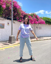 Load image into Gallery viewer, Black pink tie-dye GOTS organic cotton t-shirt for him and for her. Unisex collection.