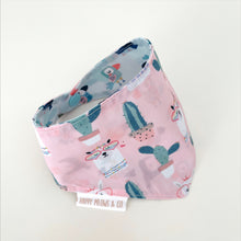 Load image into Gallery viewer, Llama + Pelican reversible pet bandana. Handmade.