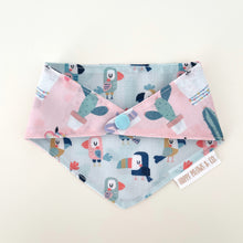 Load image into Gallery viewer, Llama + Pelican reversible pet bandana. Handmade.