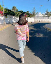 Load image into Gallery viewer, Pink yellow orange GOTS certified organic cotton tie dye t-shirt