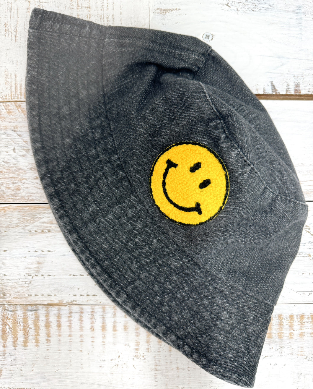 SMILE Black Jean Bucket Hat