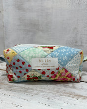 Load image into Gallery viewer, STRAWBERRY FARM BLUE padded handmade pouch
