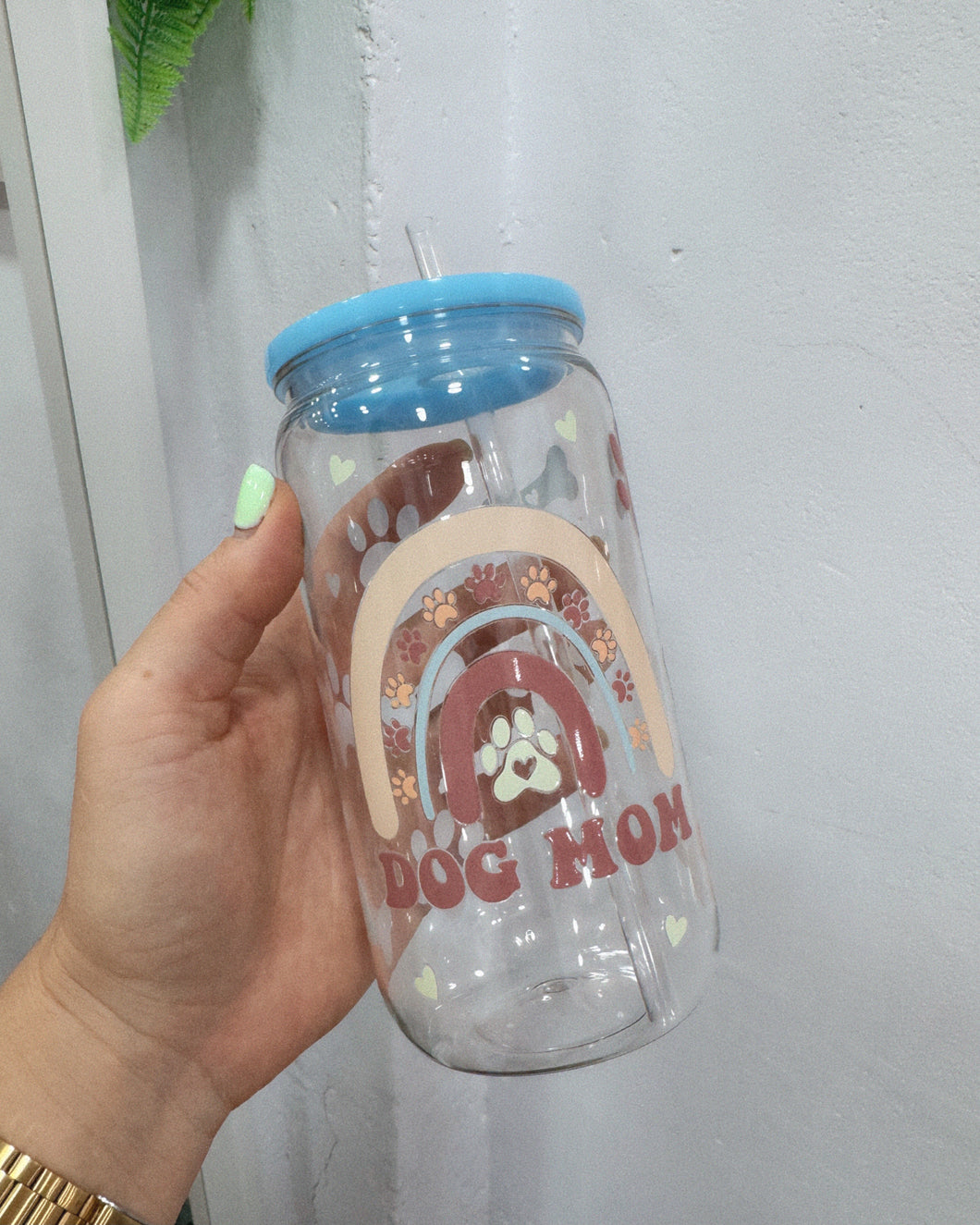 DOG MOM plastic cup