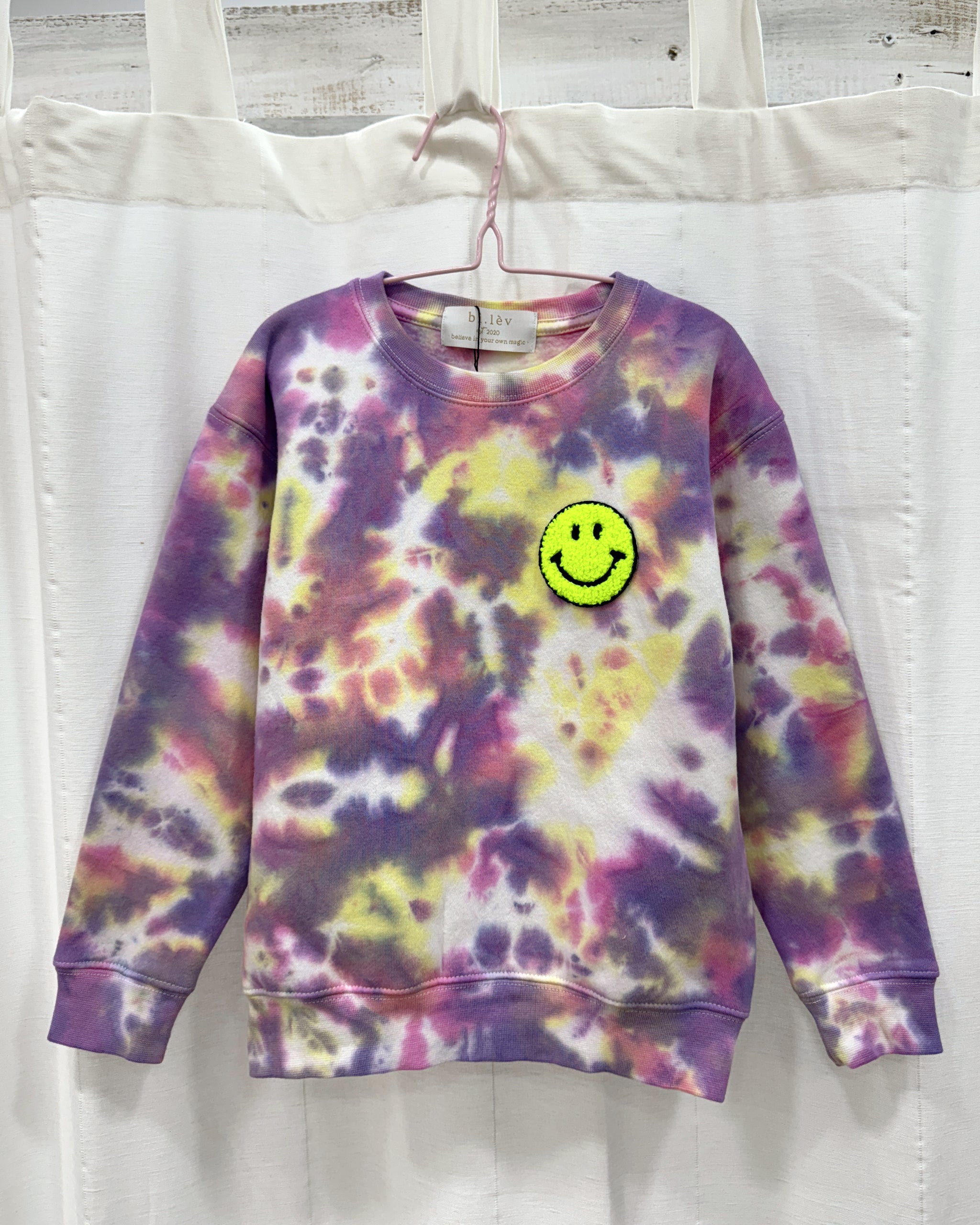 tie dye smiley face sweatshirt