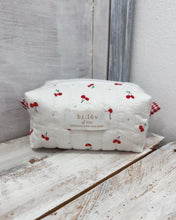 Load image into Gallery viewer, CHERRIES padded handmade pouch

