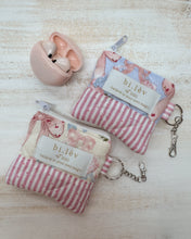 Load image into Gallery viewer, BLUE BOWS &amp; FLOWERS earbud zipper pouch
