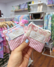 Load image into Gallery viewer, BLUE BOWS &amp; FLOWERS earbud zipper pouch
