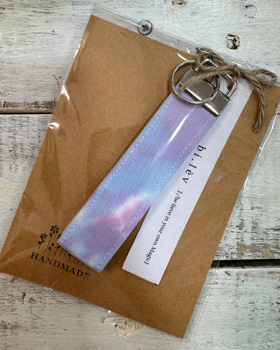 PINK N BLUE tie-dye Key Fob