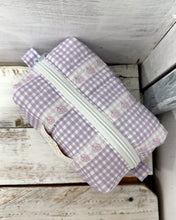 Load image into Gallery viewer, GRAPE GINGHAM padded handmade pouch
