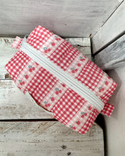Load image into Gallery viewer, CHERRY GINGHAM padded handmade pouch
