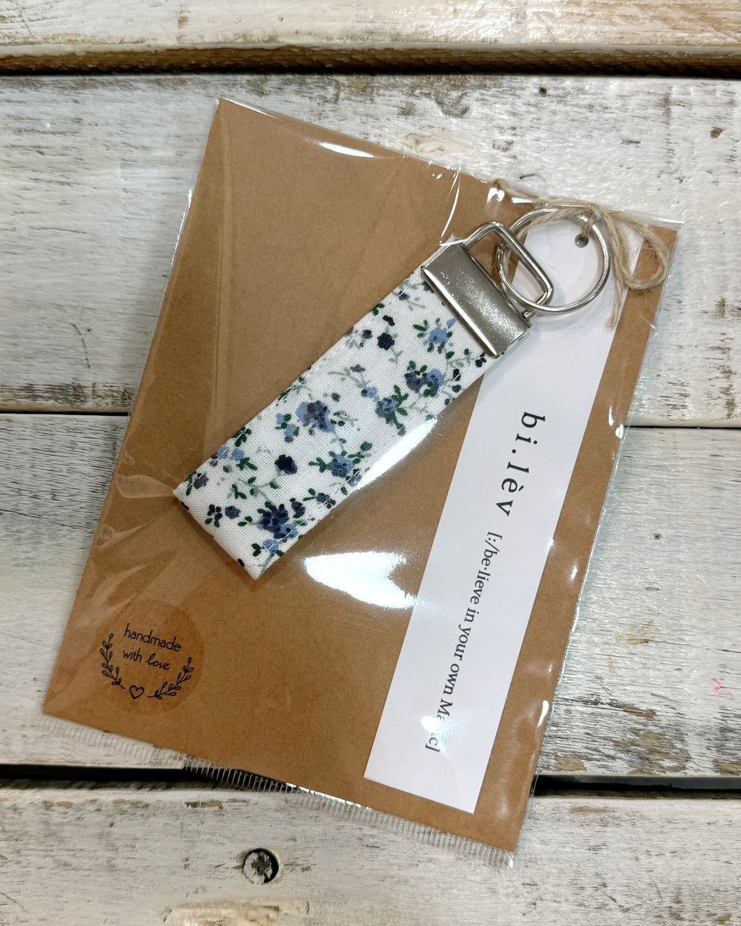 NAVY BLUE FLOWERS Key Fob