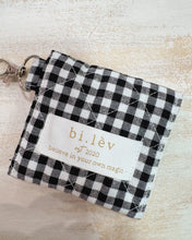 Load image into Gallery viewer, BLACK GINGHAM earbud pouch
