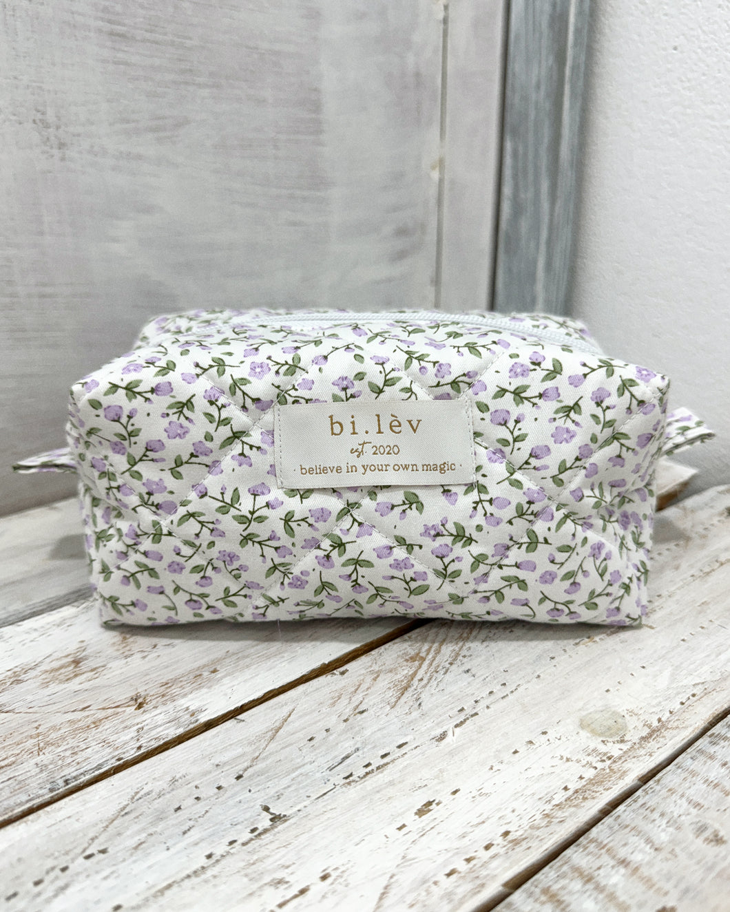 TULIP PURPLE padded handmade pouch