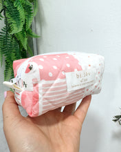 Load image into Gallery viewer, LOVE &amp; DOTS BOXY padded handmade pouch

