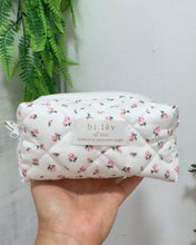 Load image into Gallery viewer, PINK ROSES padded handmade pouch
