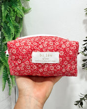 Load image into Gallery viewer, RED BLOOM padded handmade pouch
