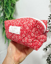 Load image into Gallery viewer, RED BLOOM padded handmade pouch
