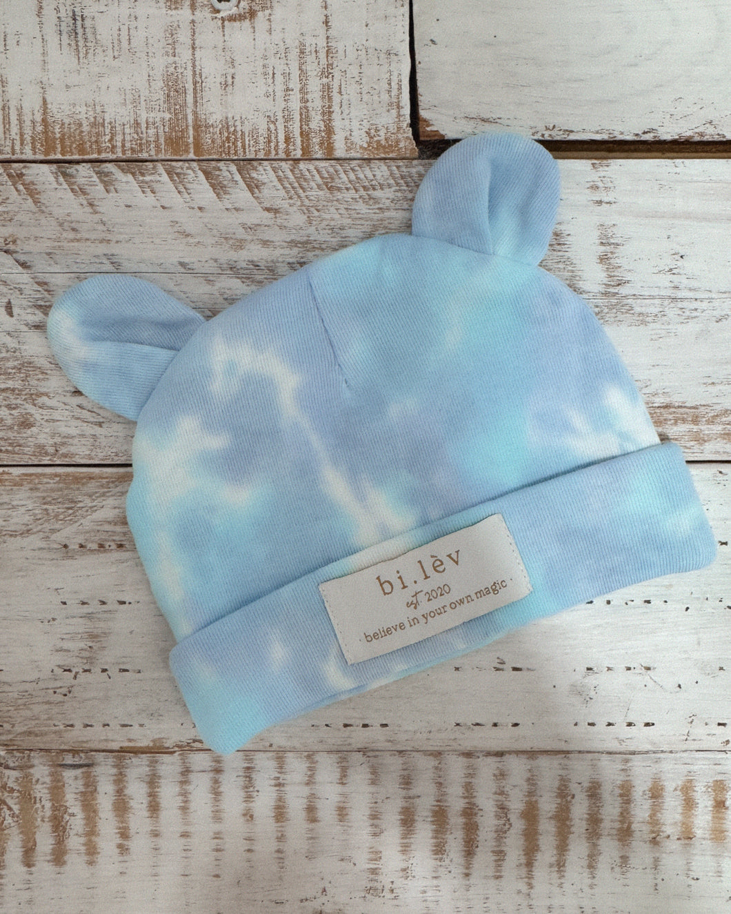 BABY BLUE CRUSH tie-dye Bear Beanie