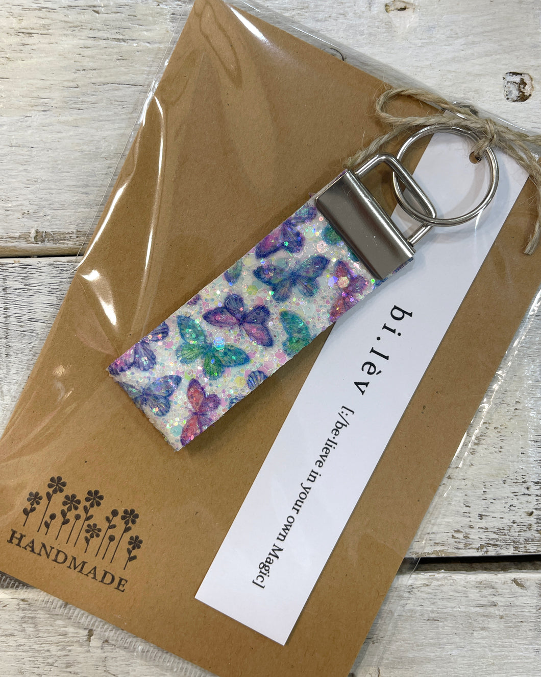 BUTTERFLY GLITTER Key Fob