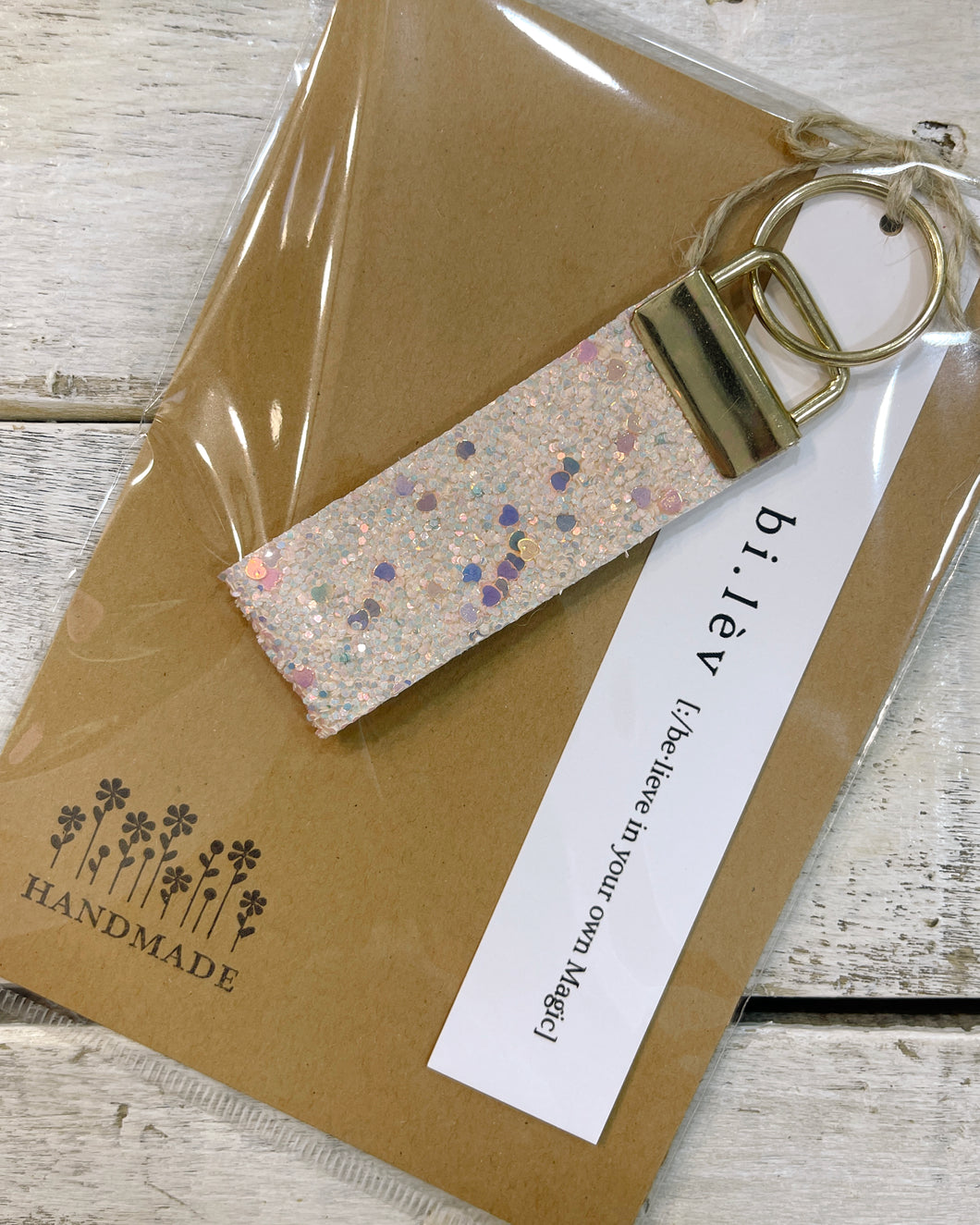 SOFT PINK GLITTER Key Fob