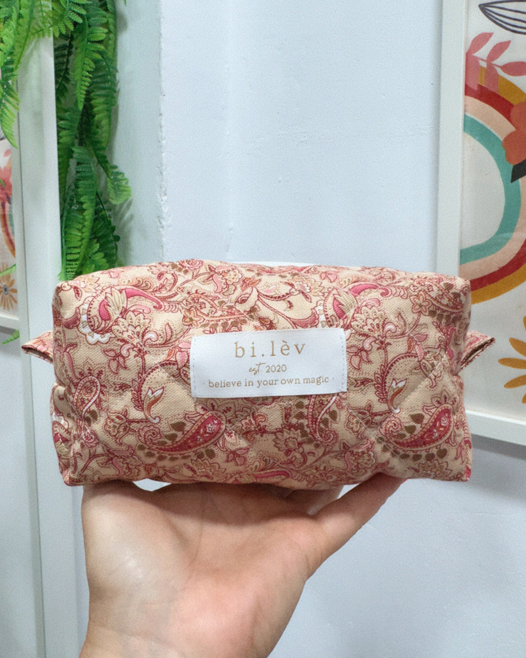 PAISLEY padded handmade pouch