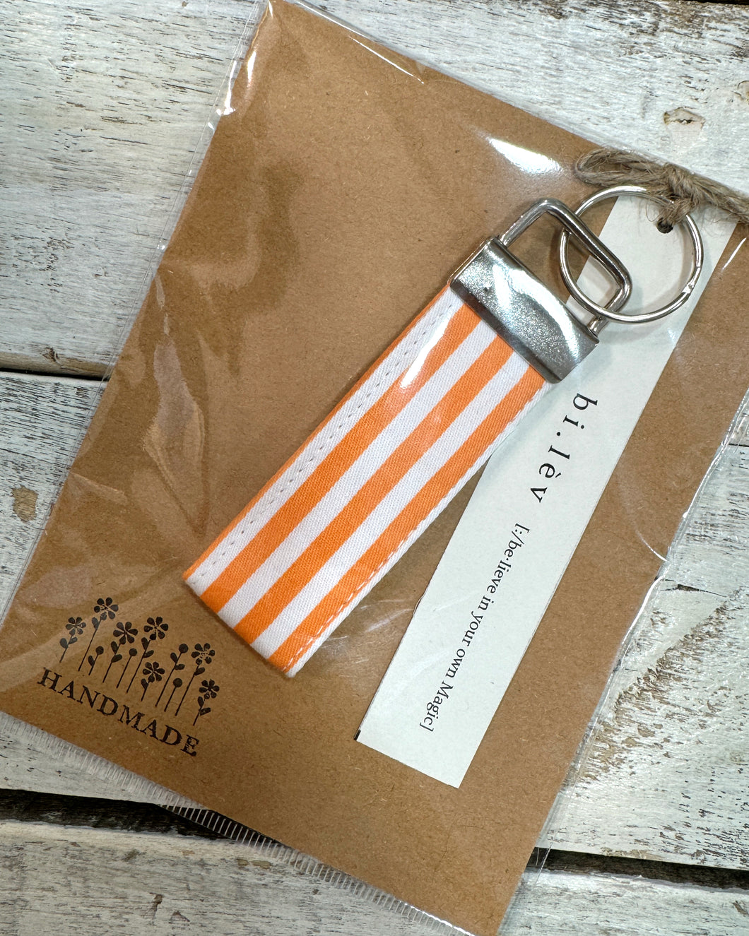 ORANGE STRIPES Key Fob