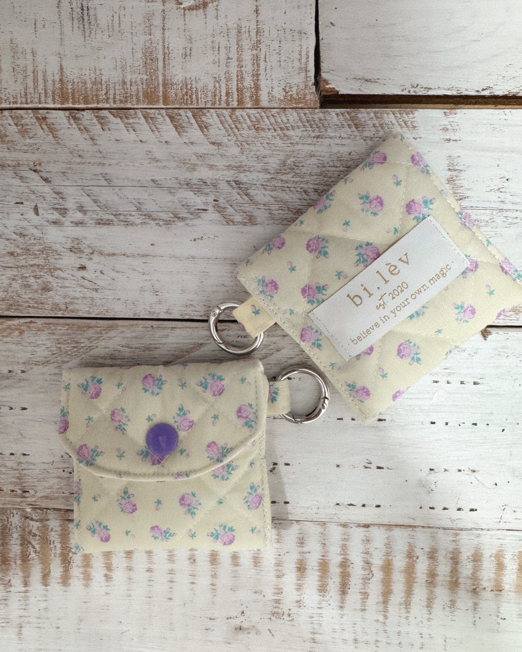 YELLOW PURPLE ROSE earbud pouch