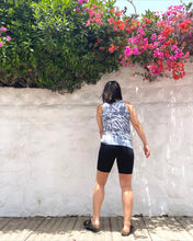 Load image into Gallery viewer, BLACK tie-dye sleeveless top. Organic cotton.
