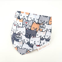 Load image into Gallery viewer, Cat print pet bandana. Handmade.
