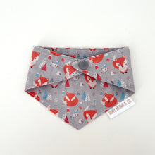 Load image into Gallery viewer, Gray fox pet bandana. Handmade. 
