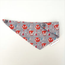 Load image into Gallery viewer, Gray fox pet bandana. Handmade. 
