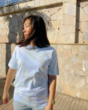 Load image into Gallery viewer, Pastel blue green GOTS certified organic cotton tie dye t-shirt
