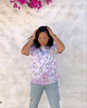 Load image into Gallery viewer, Pink green purple GOTS certified organic cotton tie dye t-shirt
