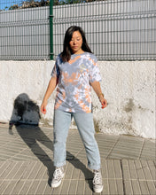 Load image into Gallery viewer, Orange black tie dye organic cotton t-shirt
